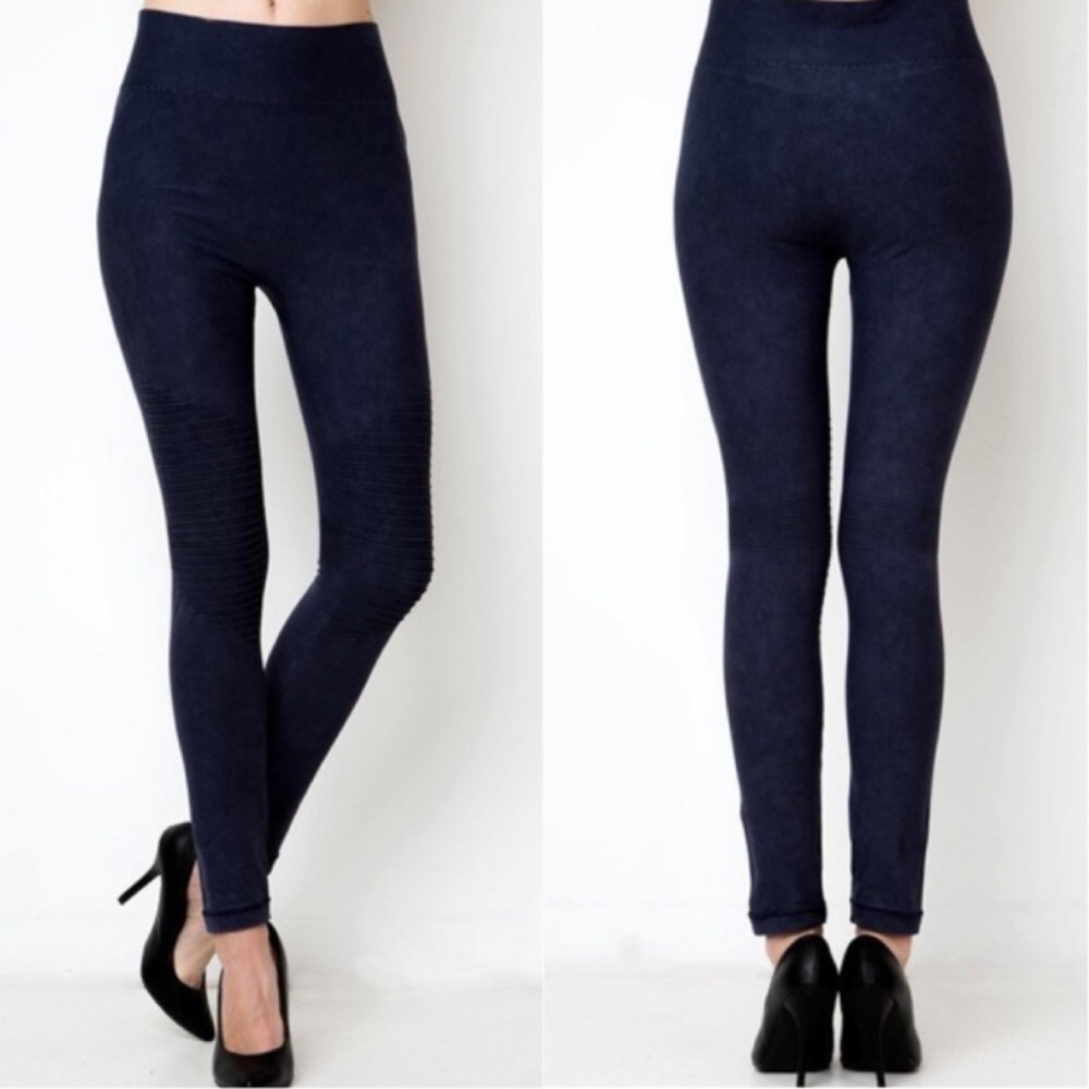 Navy Washed Leggings - Picture 3 of 3
